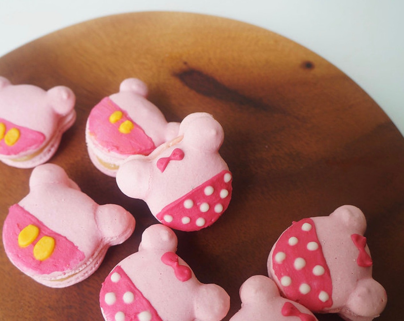 Mickey and Minnie Rose Macarons