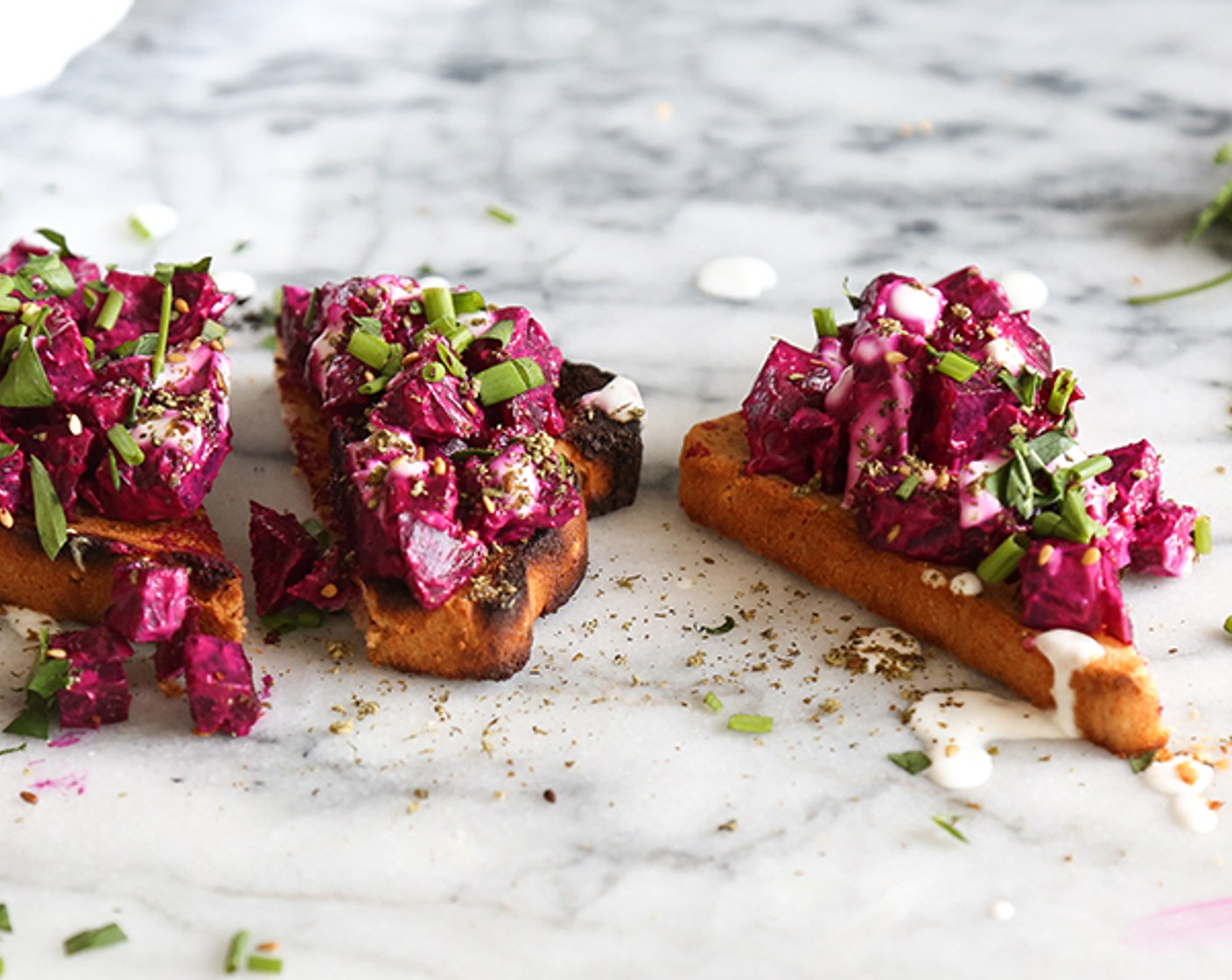 5-Ingredient Za'atar Roasted Beet Toasts