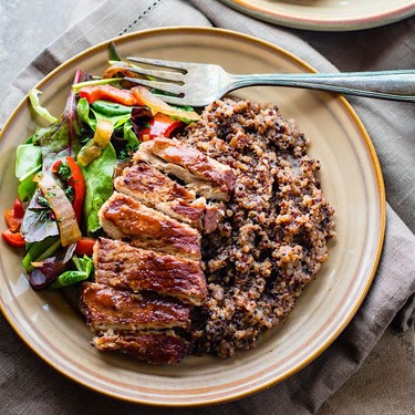 One-Pot BBQ Cherry Pork Chops and Quinoa Recipe | SideChef