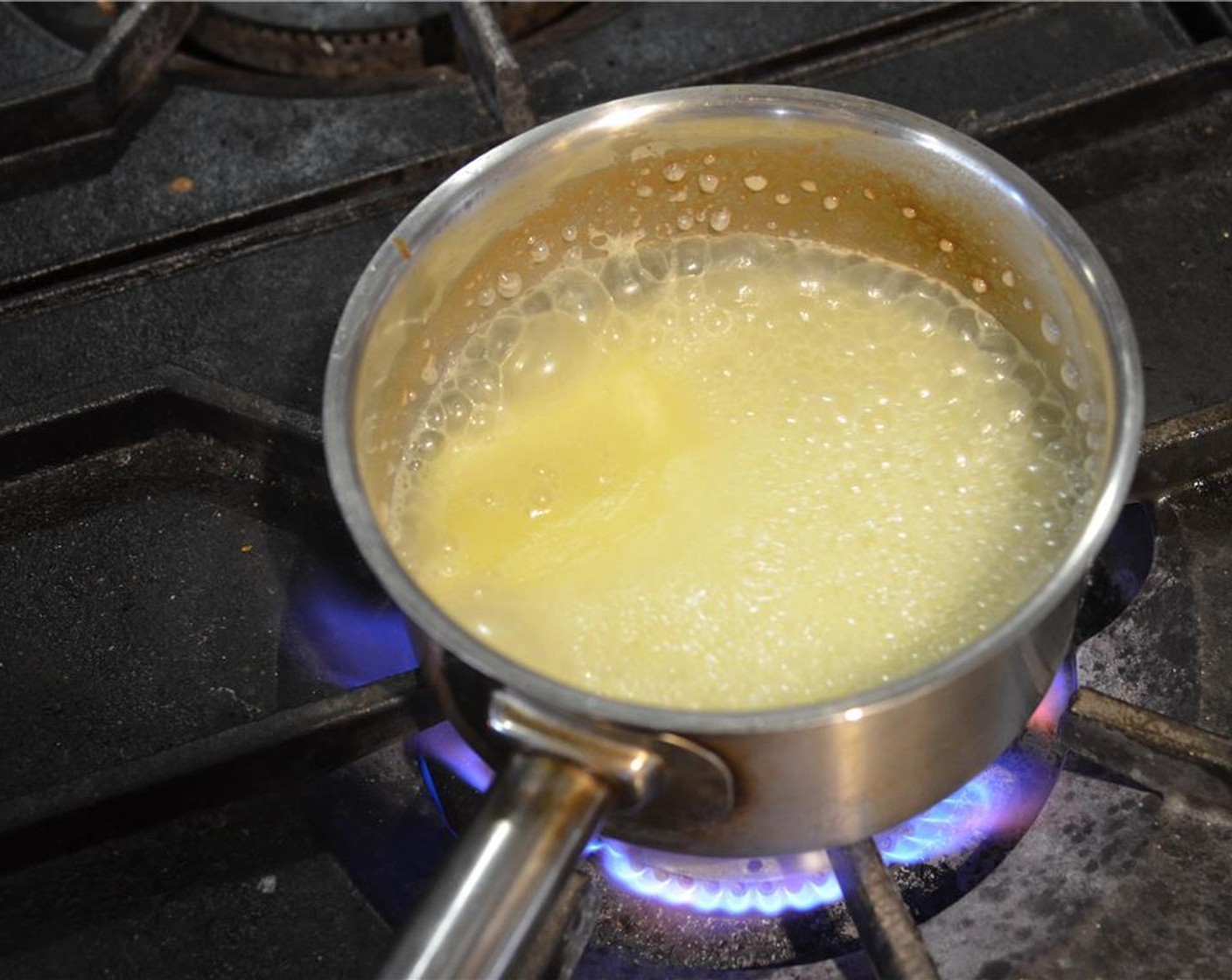 step 8 Place the Granulated Sugar (3/4 cup), Honey (2 Tbsp), Light Corn Syrup (2 Tbsp) and Heavy Cream (3/4 cup) in a small sauce pot set over high heat.