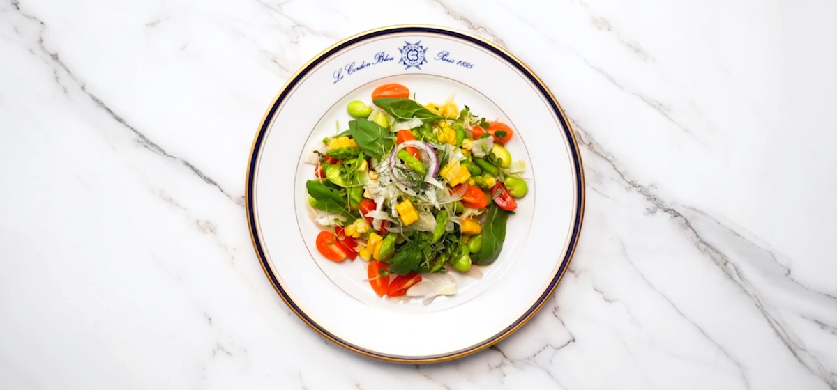 Steamed Spring Vegetable Salad with Sherry-Honey Dressing Recipe | SideChef