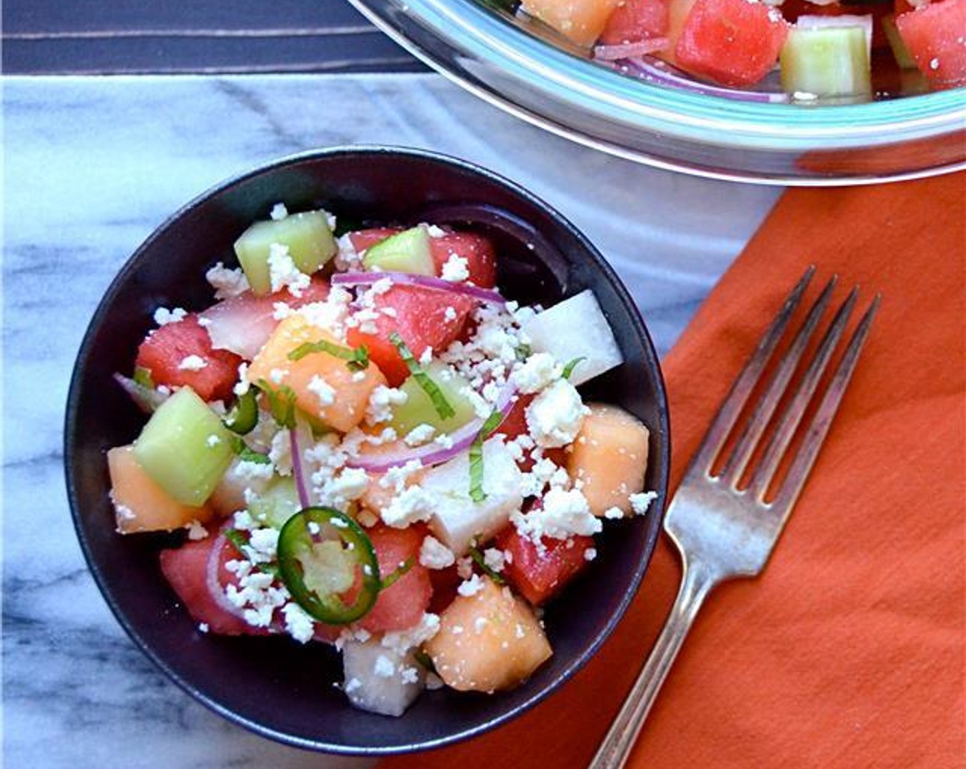 Melon Cucumber and Jicama Slaw