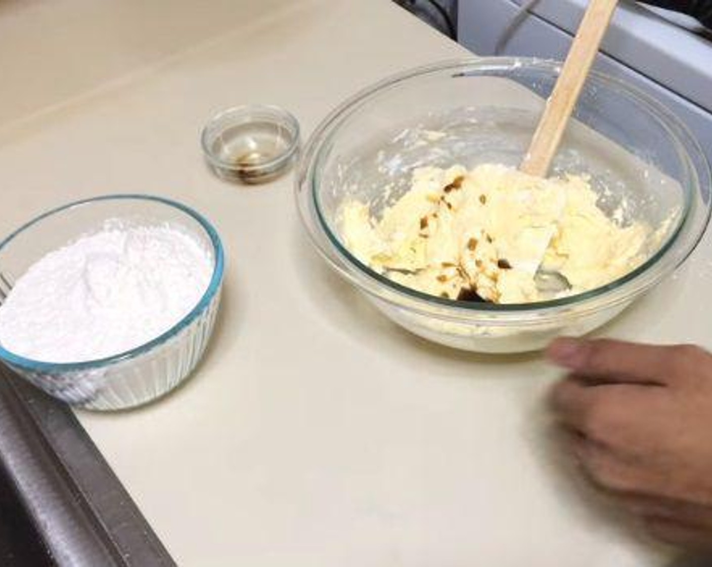 step 1 In a mixing bowl, combine together the Butter (1 cup) and Powdered Confectioners Sugar (1 cup).