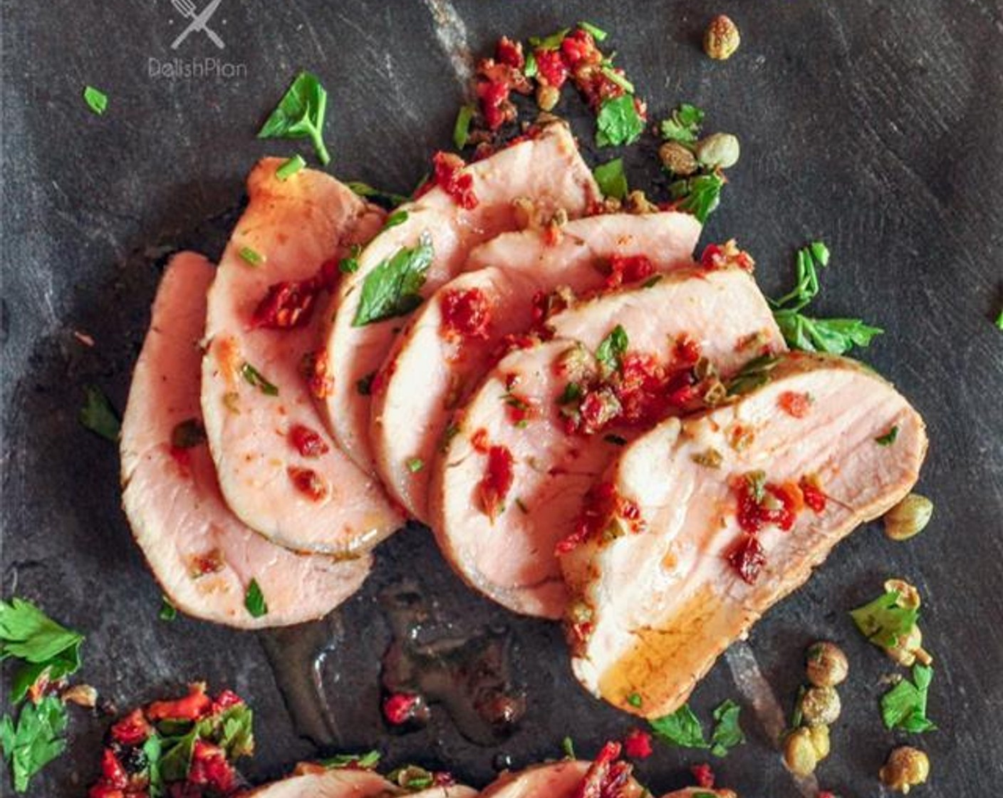 Pork Tenderloin with Sun-Dried Tomatoes and Capers