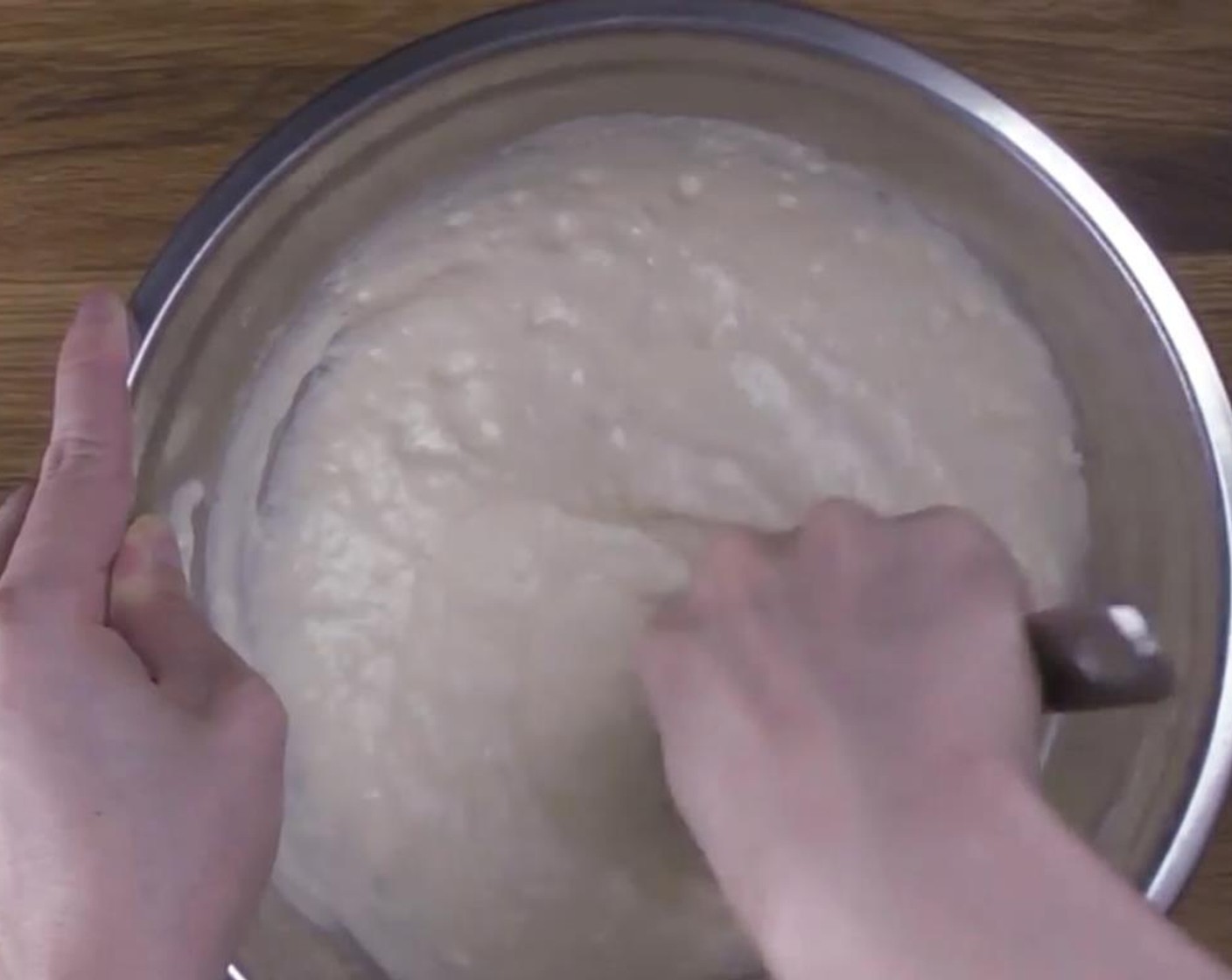 step 8 Gently fold in the stiff peak egg whites and let the mixture rest.