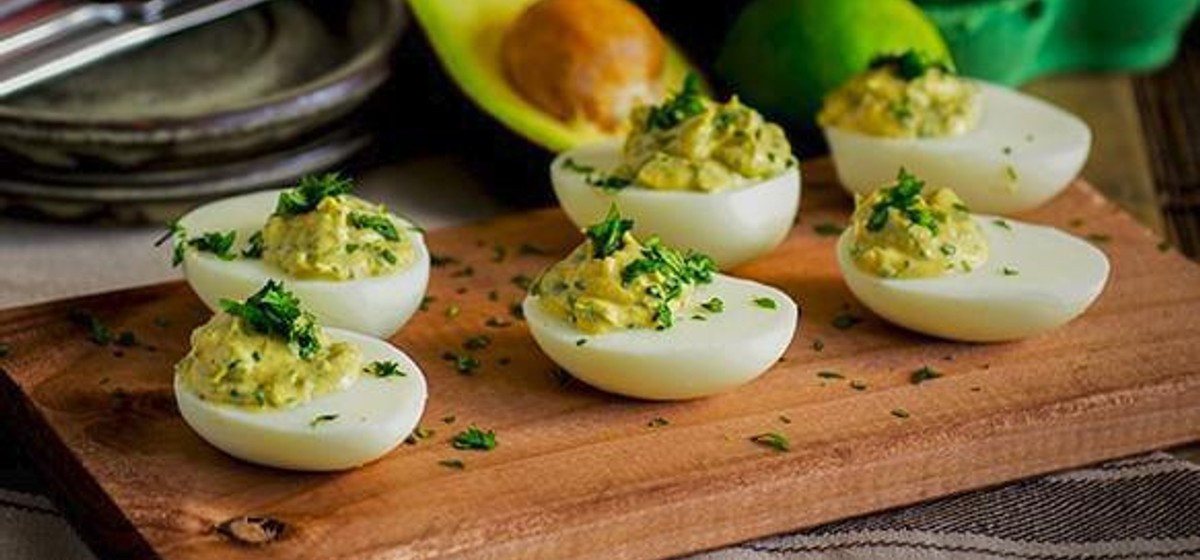 Yogurt and Avocado Deviled Eggs with Spices and Herbs Recipe | SideChef