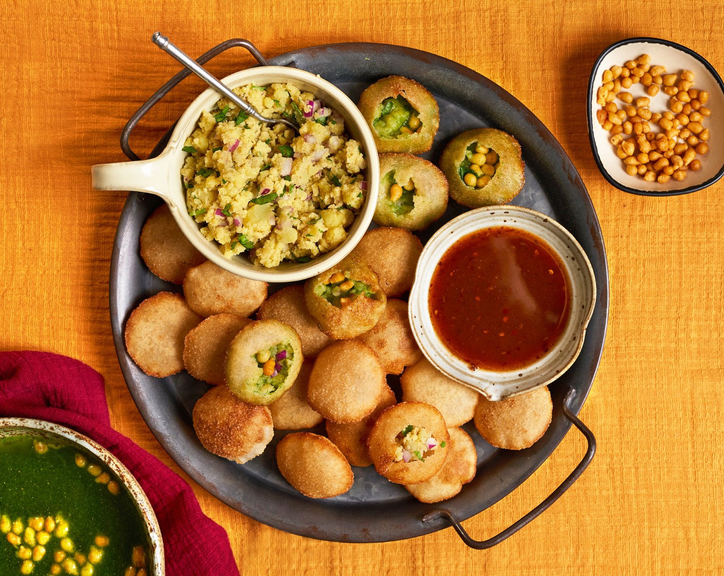 step 10 Serve with puri, Theekha Pani, and Tamarind Chutney (1/2 cup).