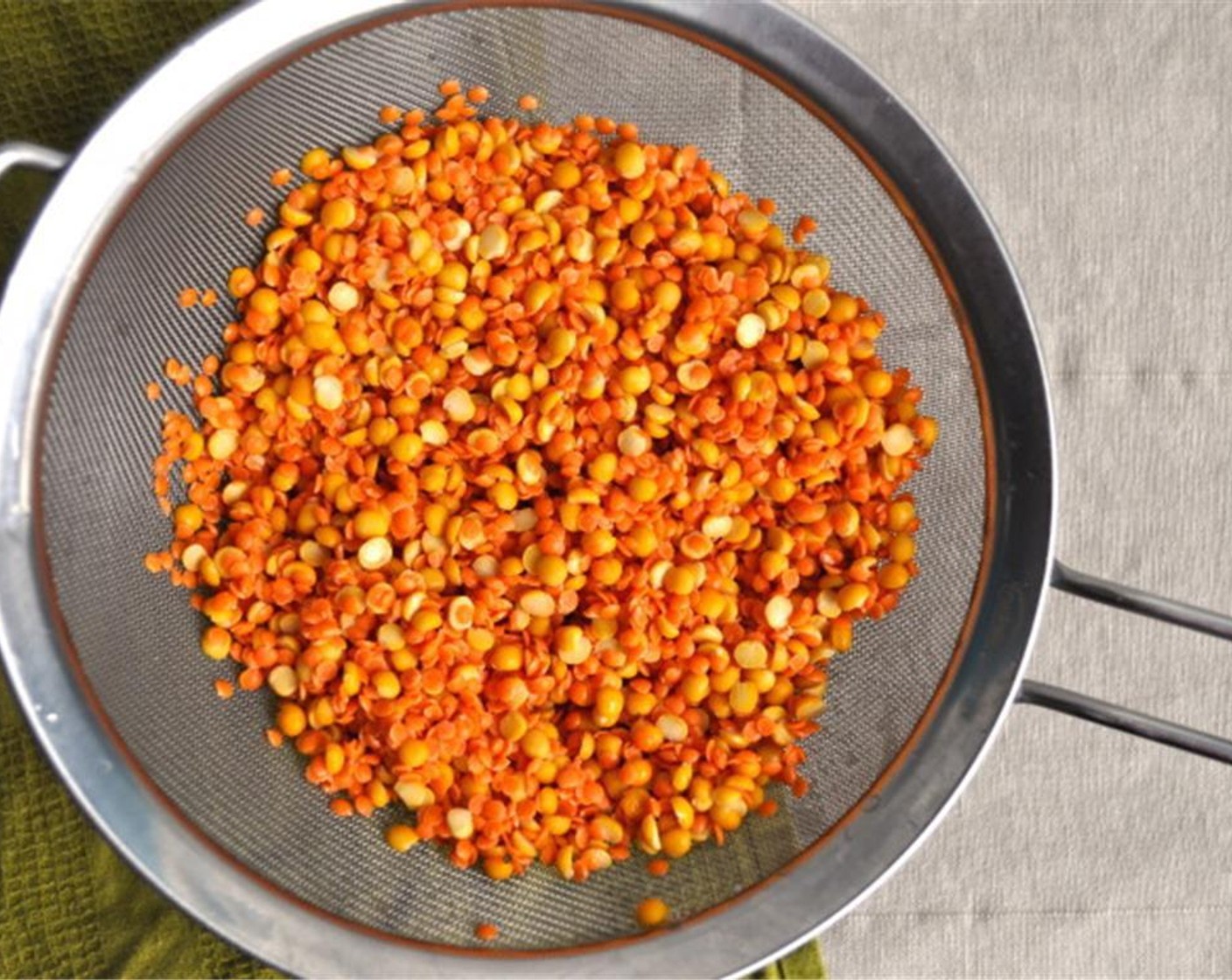 step 2 Rinse Yellow Split Peas (1 cup) and Red Lentils (1 cup) until the water runs clear.