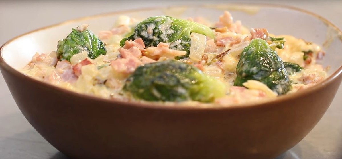 Cheesy Brussel Sprouts with Bacon Recipe | SideChef