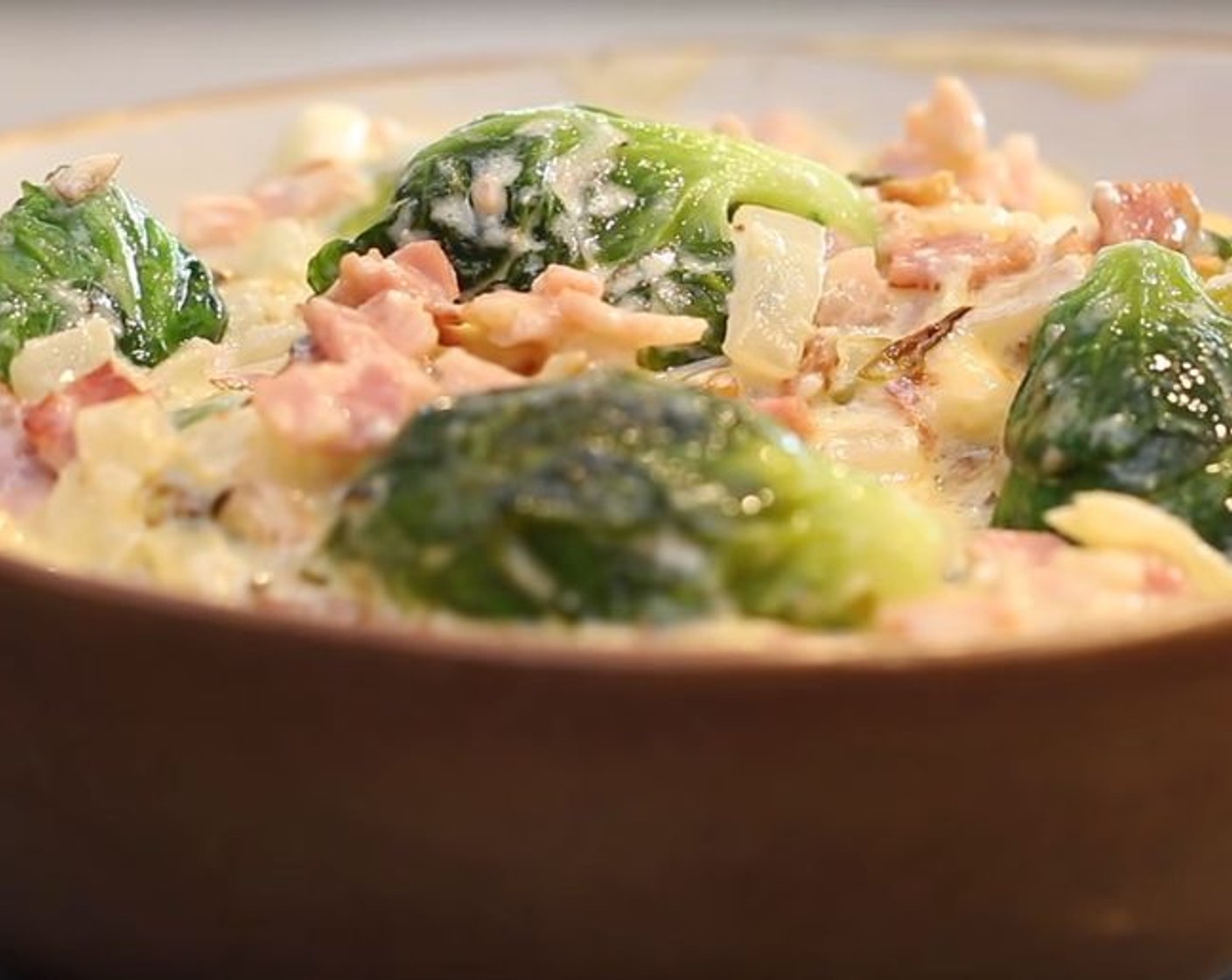 Cheesy Brussel Sprouts with Bacon