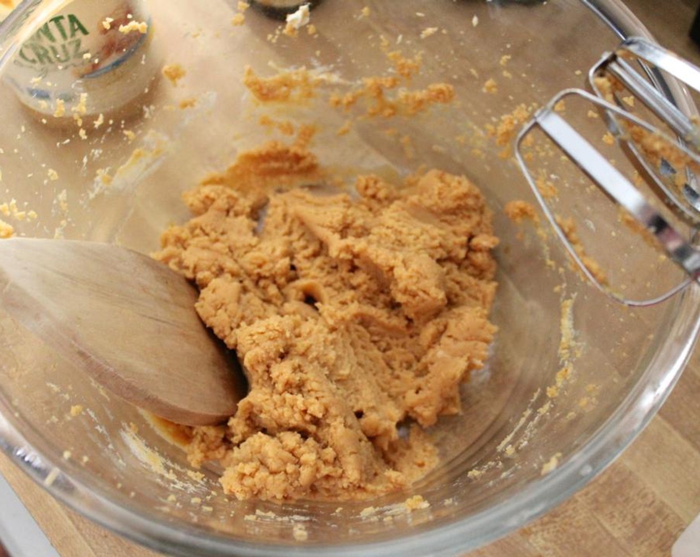 step 5 For the peanut butter filling, beat the Natural Peanut Butter (3/4 cup), Cream Cheese (3/4 cup), Powdered Confectioners Sugar (1/2 cup), and Pure Vanilla Extract (1/2 Tbsp) on medium-high speed with a hand mixer for 3 minutes.