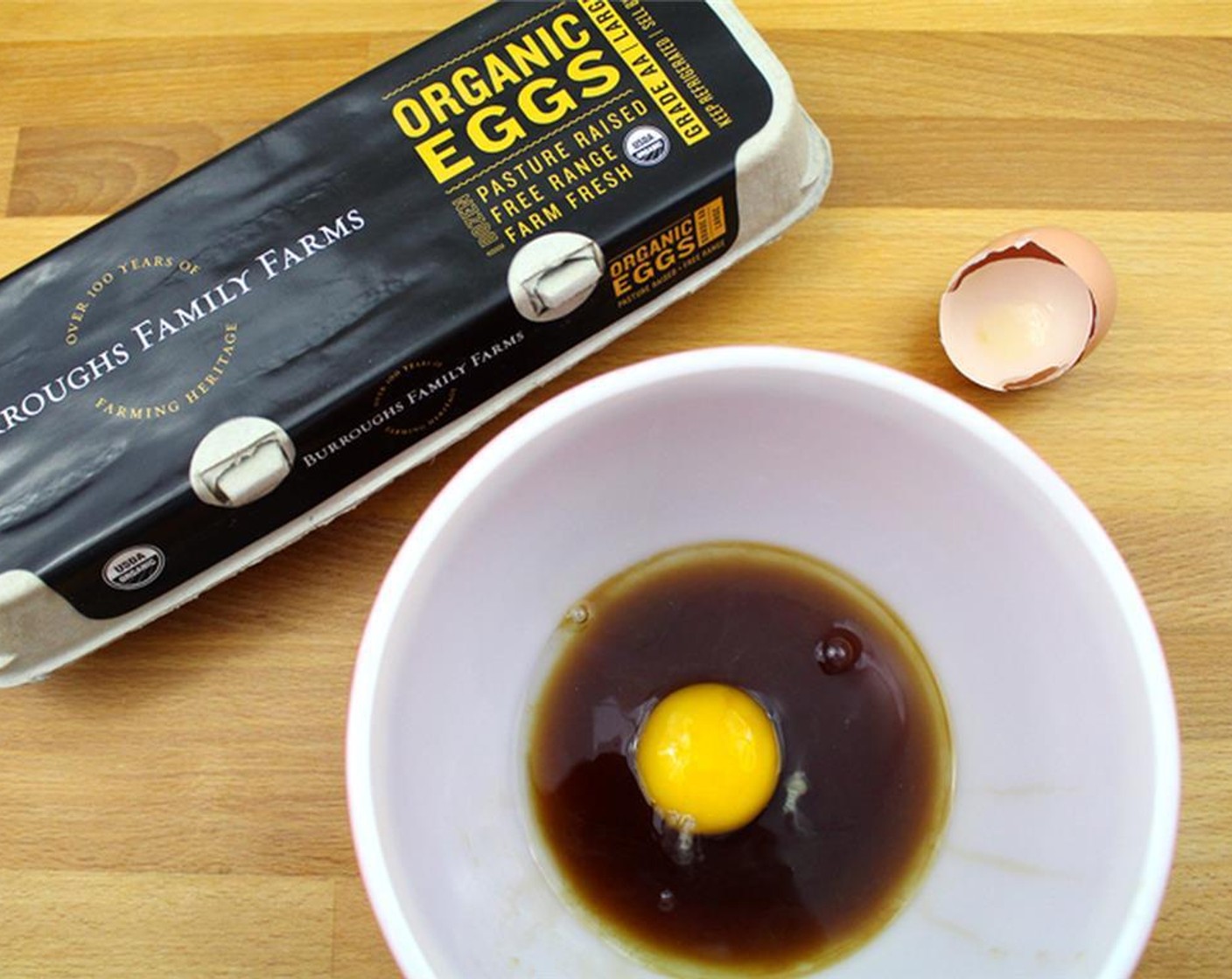 step 4 In a separate bowl whisk together, Maple Syrup (4 Tbsp), Eggland's Best Classic Egg (1), and Vanilla Extract (1 tsp). Make a well in the dry ingredients and add the wet. Stir to combine. Set dough in the fridge while you do the next step.