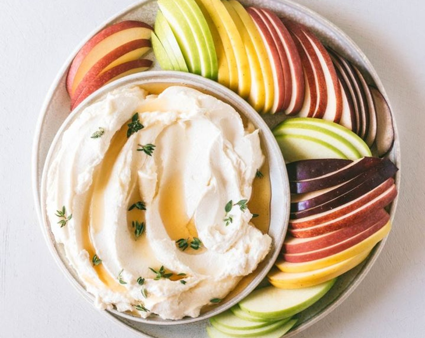 Honey Whipped Goat Cheese with Apple Slices