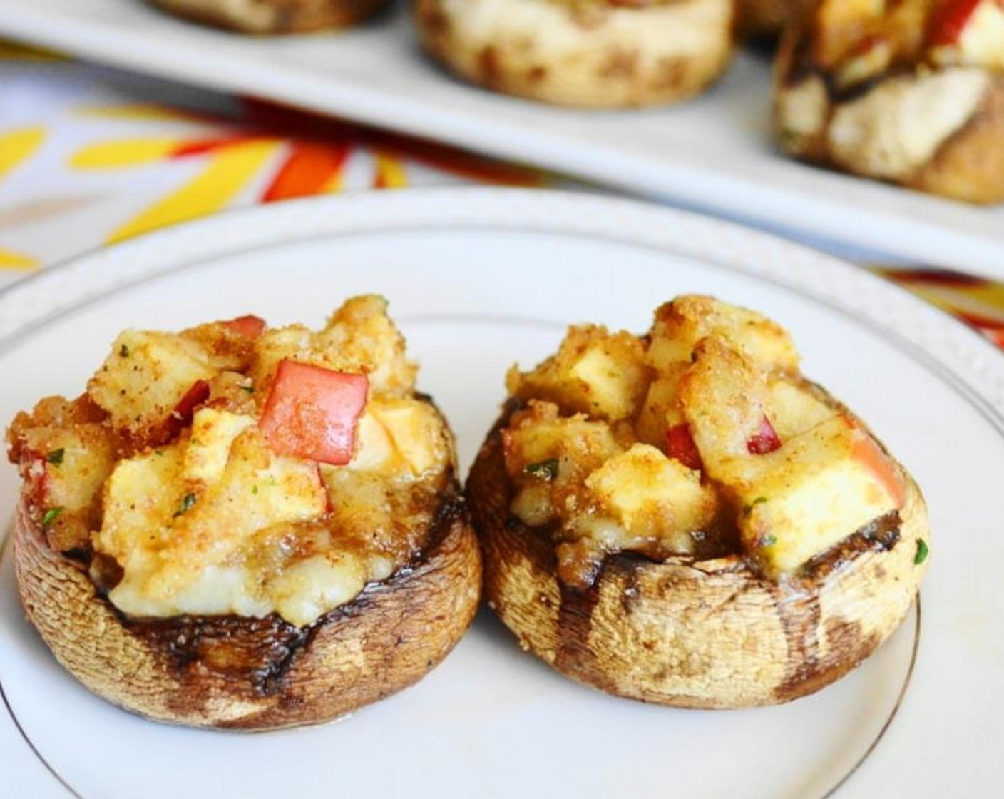 step 6 When they're done, take the trays out and let the stuffed mushrooms cool and set for a couple of minutes.