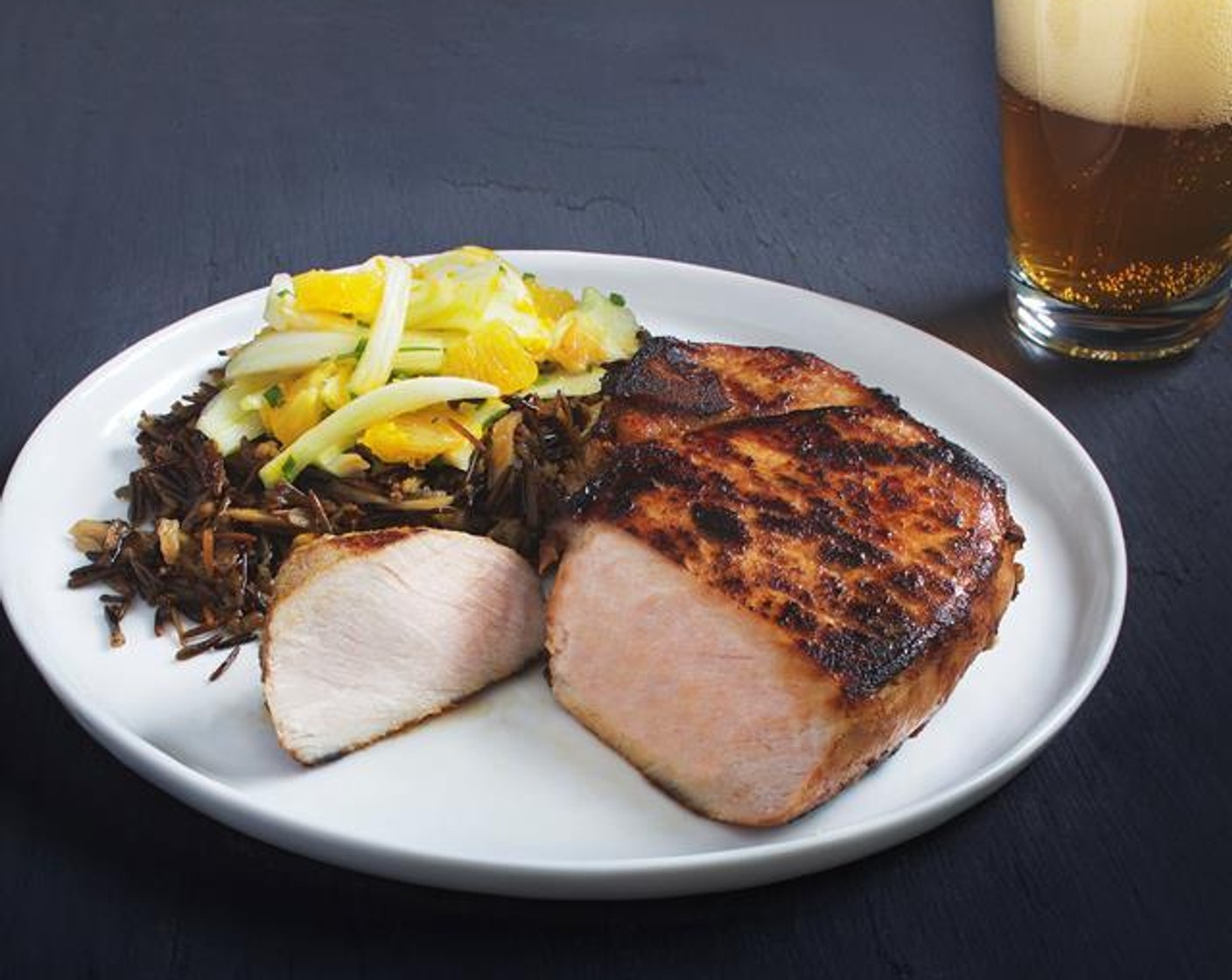 Pork Chops with Fennel Salad and Burdock Rice