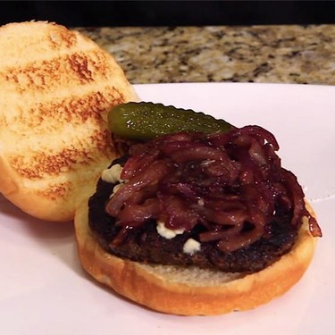 Portobello Burger with Bleu Cheese Crumbles Recipe | SideChef