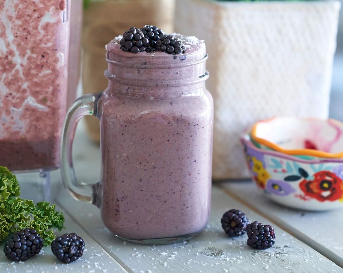 step 2 Top with Coconut Flakes (to taste) and Fresh Blackberries (to taste). Drink right away or refrigerate for the day.