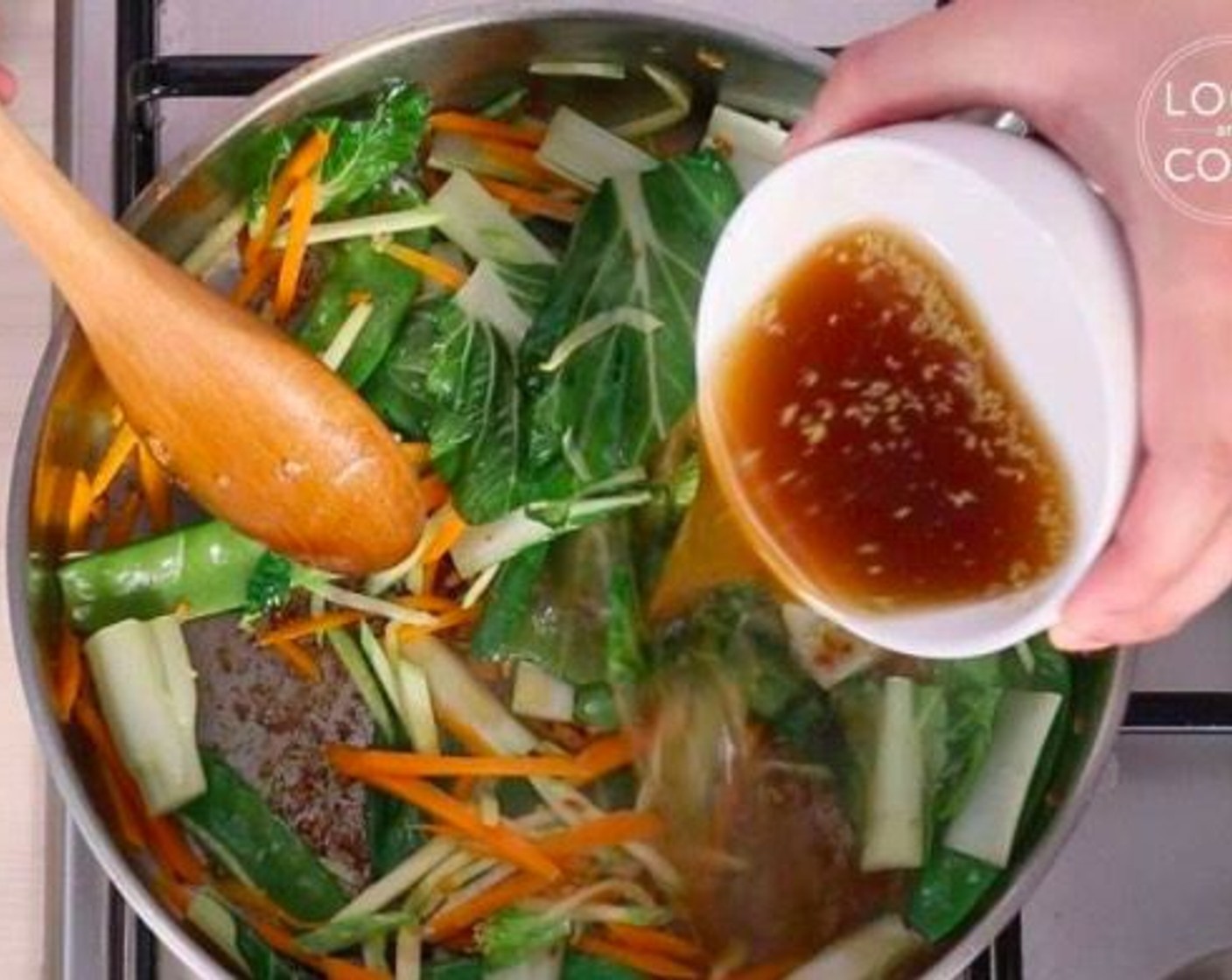 step 8 Add the prepared sauce and keep stirring until the vegetable is half way cooked.