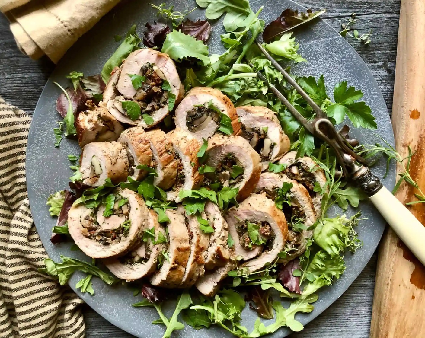 Mushroom and Bacon Stuffed Pork Tenderloin