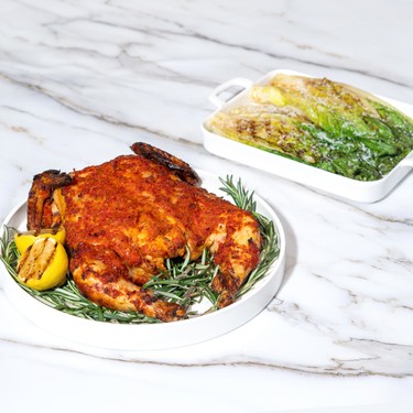 Spatchcocked Chicken with Grilled Romaine Salad Recipe | SideChef