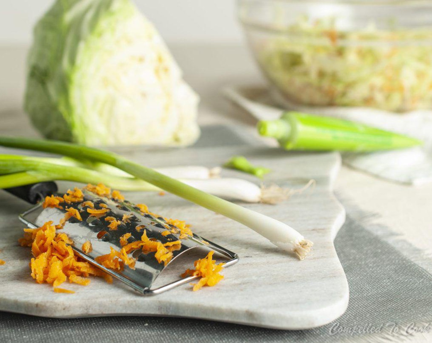 step 2 When ready to assemble sliders, toss Green Cabbage (2 cups), Scallion (1/4 cup), and Carrot (1/4 cup) with dressing.