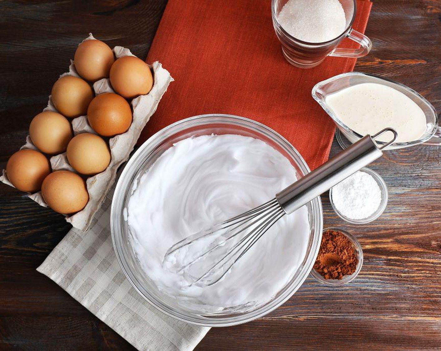 step 3 Add the Granulated Sugar (1/4 cup), Salt (1/4 tsp), and the Almond Extract (1 Tbsp). Beat for 3-5 minutes or until medium shiny peaks.