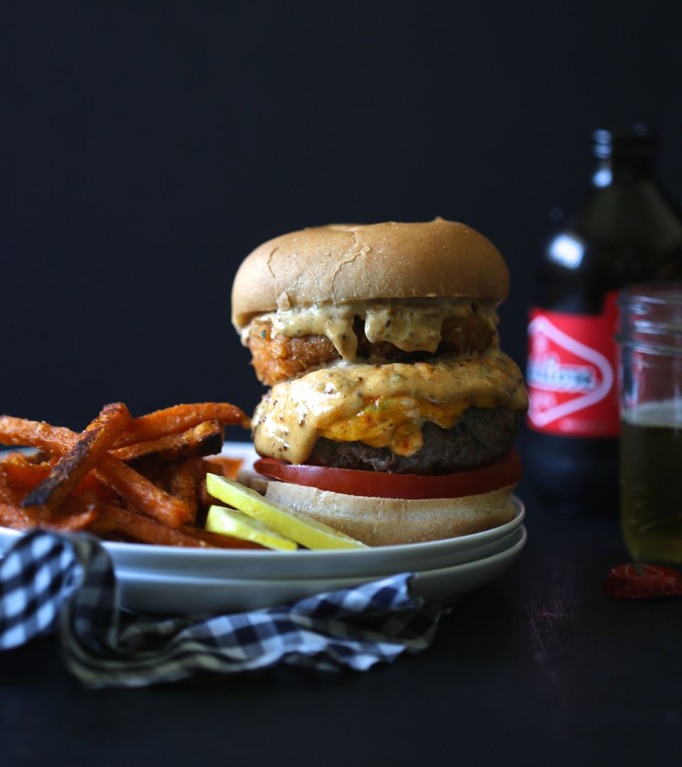 Surf n' Turf Pimento Burger with Cajun Remoulade Recipe SideChef