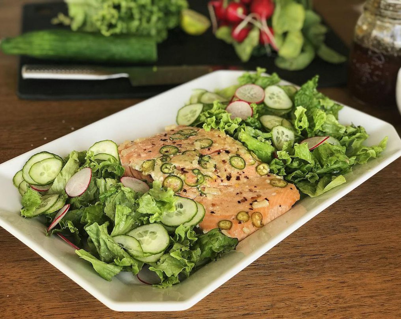 Jalapeño Lime Salmon with Simple Salad