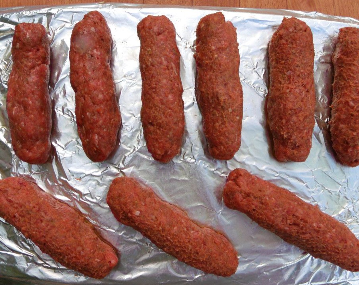 step 3 Shape into round sausage shapes or shape with two wet knifes into edged sausages.