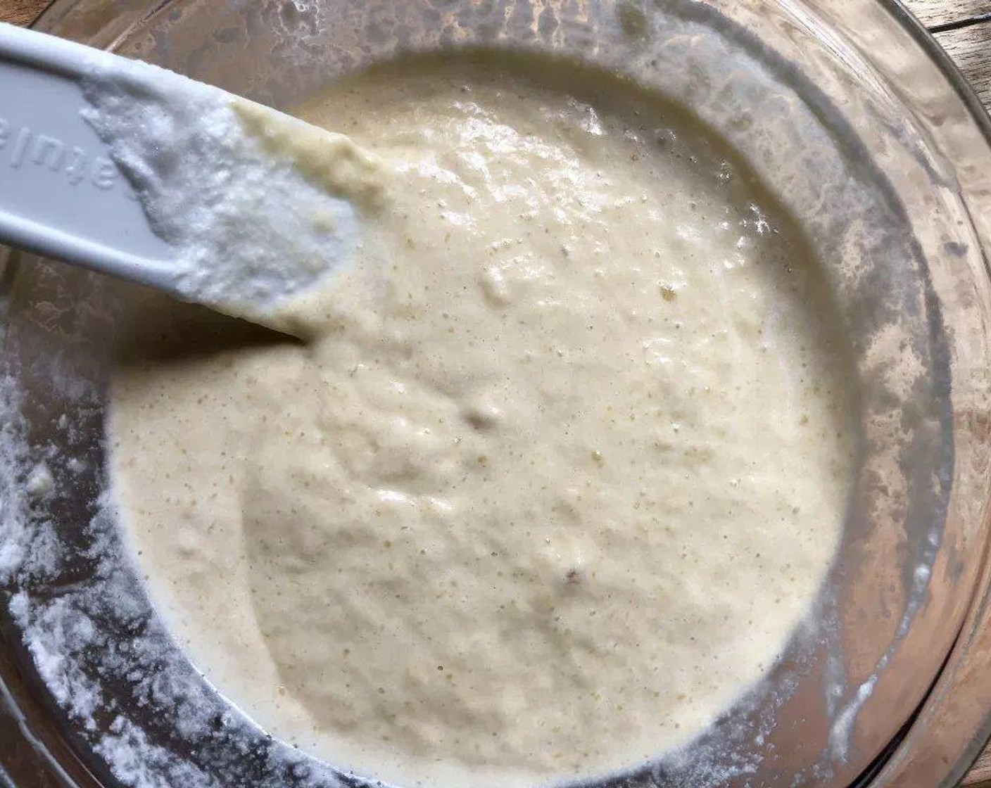 step 3 Lightly stir in the flour mixture until just about blended.