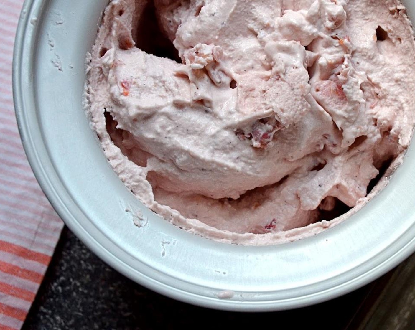 step 9 When finished, the ice cream will be soft, but ready to eat. For firmer ice cream, transfer to a freezer safe container and freeze for at least two hours.