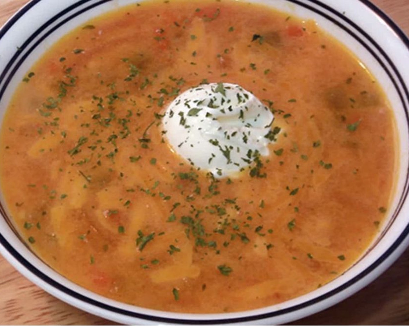 Potato Soup with Cheddar and Sour Cream