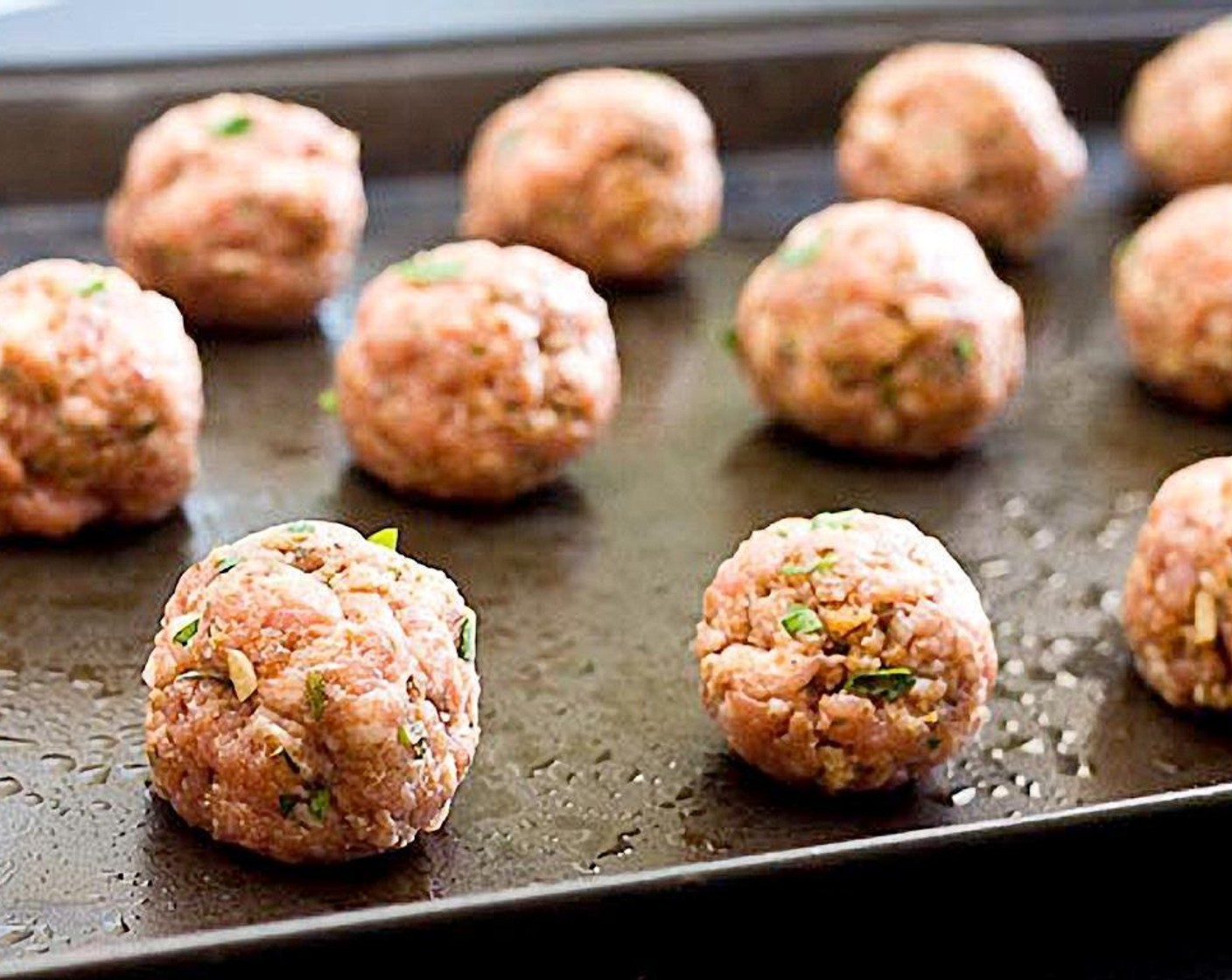step 3 Roll into about 20 meatballs and place on pan.