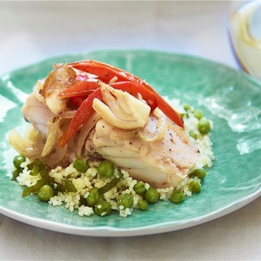 Snapper with Fennel, Onion, Tomato with Couscous Recipe | SideChef