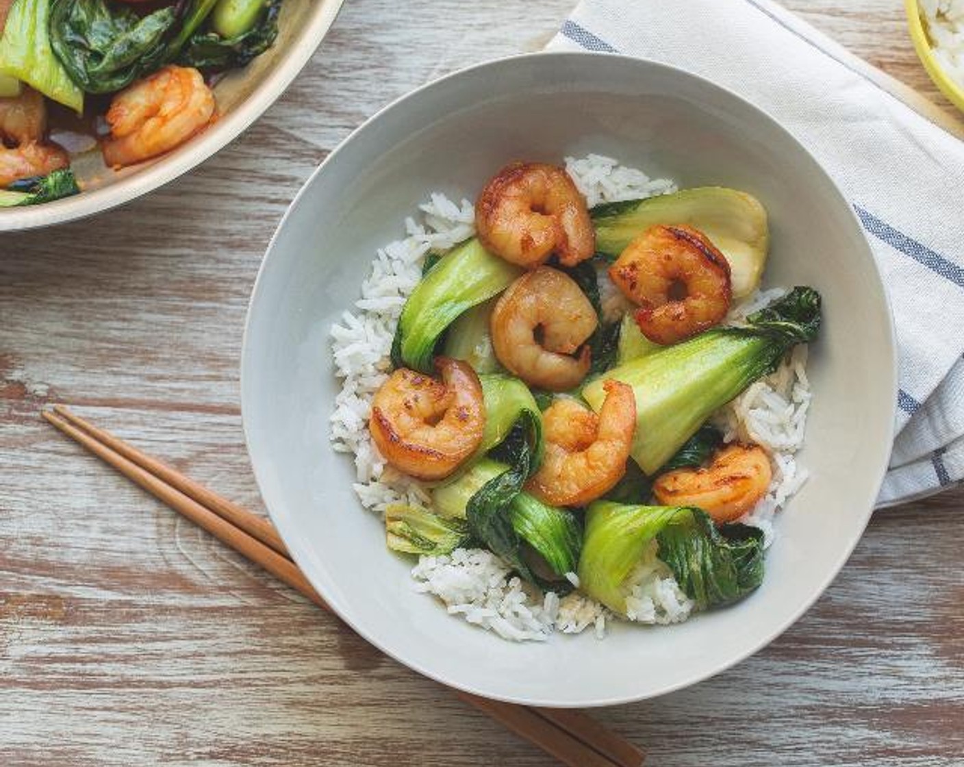 Sweet Chili Shrimp with Jasmine Rice And Bok Choy