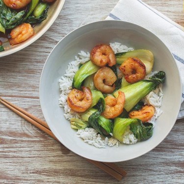 Sweet Chili Shrimp with Jasmine Rice And Bok Choy Recipe | SideChef