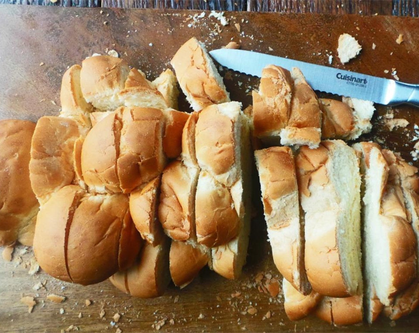 step 2 Add the Challah Bread (1 loaf) on a baking sheet and place in oven for 10 minutes or until dried out.