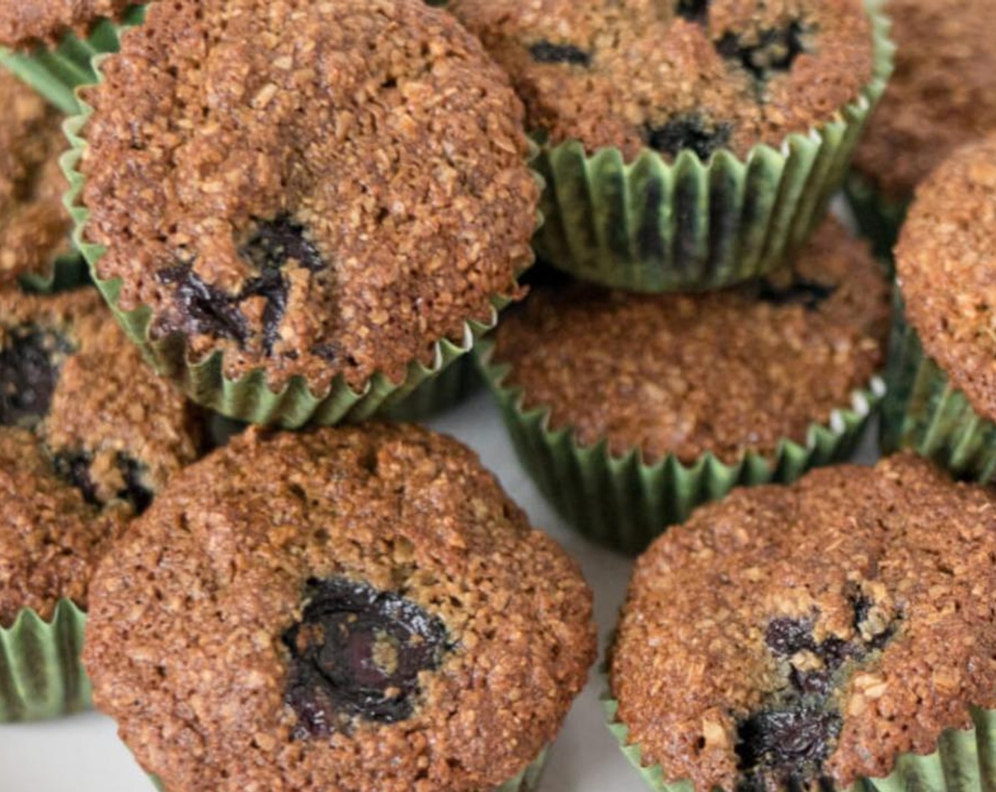 Blueberry Flax Oat Bran Muffins