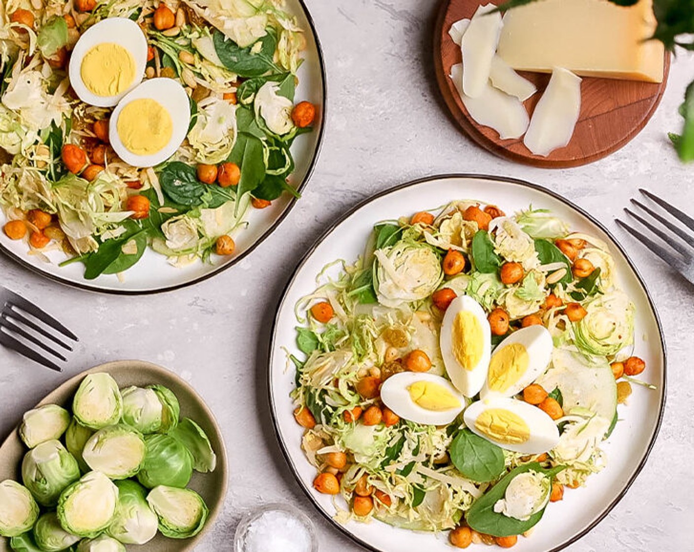Spicy Chickpeas and Brussels Salad