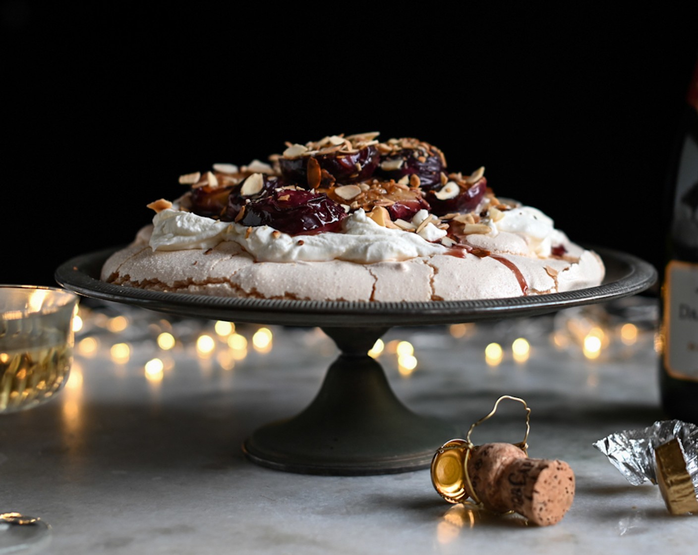 Pavlova with Roasted Nectarines