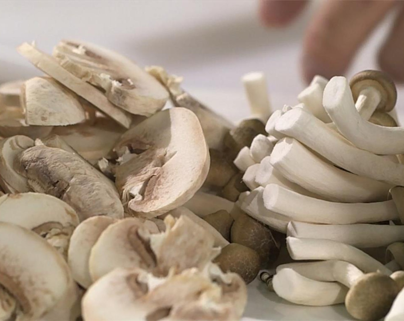 step 3 Cut the base off of the Beech Mushrooms (1/2 cup) to separate them. Combine the mushrooms together.