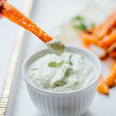 Baked Sweet Potato Fries with Avocado Sauce Recipe | SideChef