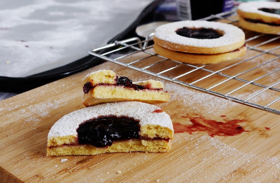 Linzer Cookies with Cherry Jam and Chocolate Recipe | SideChef