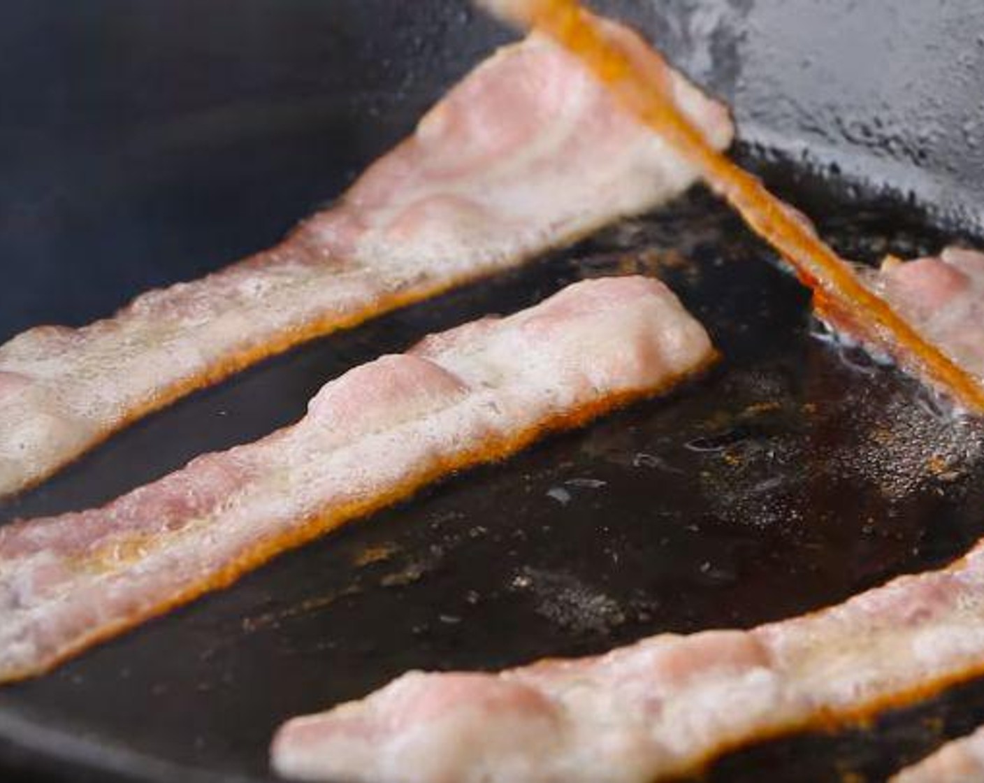 step 1 Fry the Bacon (5 slices) over medium heat, about 8-10 minutes. Drain the excess grease on a paper towel. Chop the bacon.