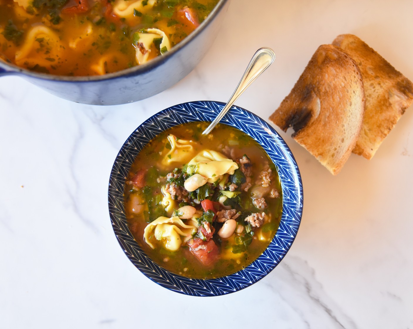 Tortellini Soup with Sausage & Spinach