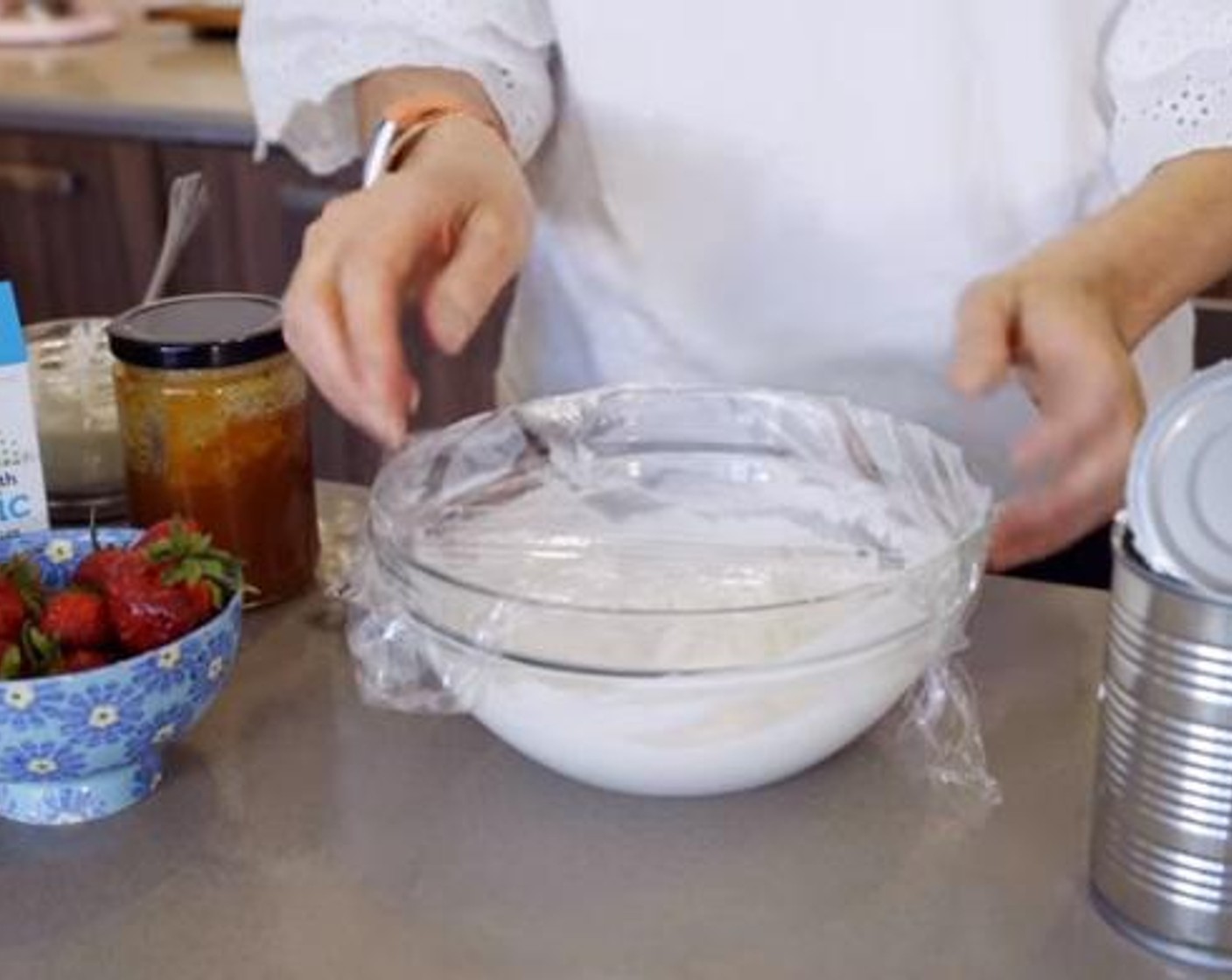 step 4 Cover bowl with plastic wrap and store overnight or for 12 hours in a warm environment like inside your oven.