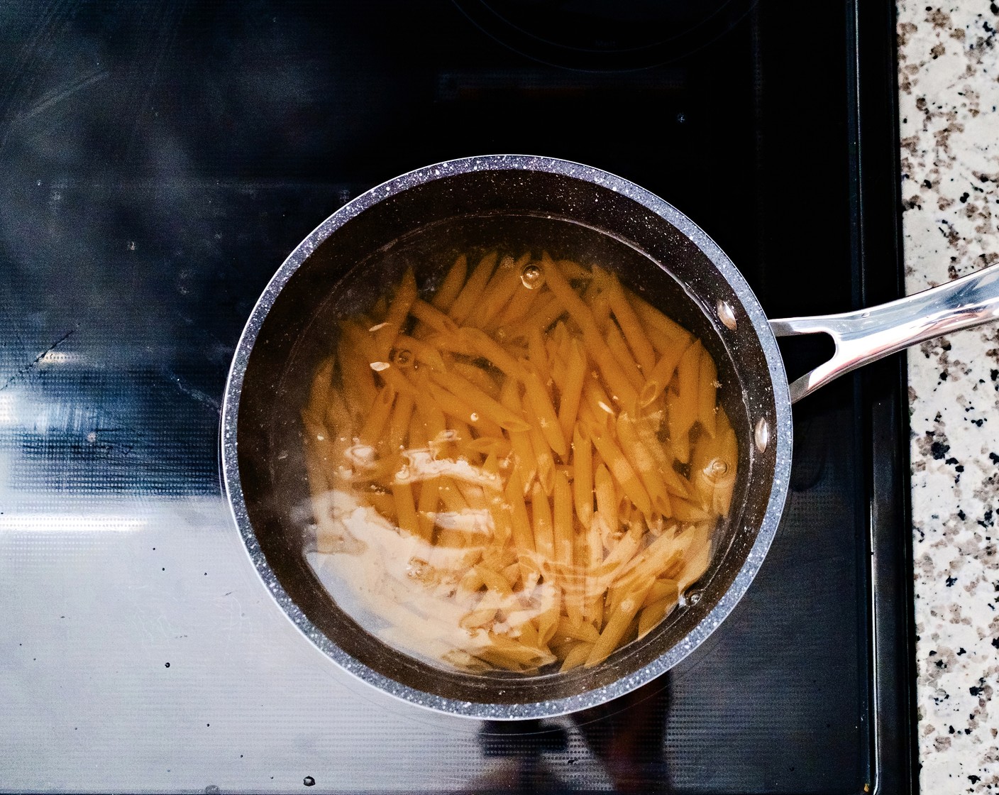 step 7 Place a pot of water over medium-high heat and bring to a boil. Cook Quinoa Pasta (1 bag) according to package directions, then drain.