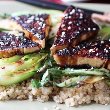Teriyaki Glazed Tofu with Sesame Seared Bok Choy Recipe | SideChef