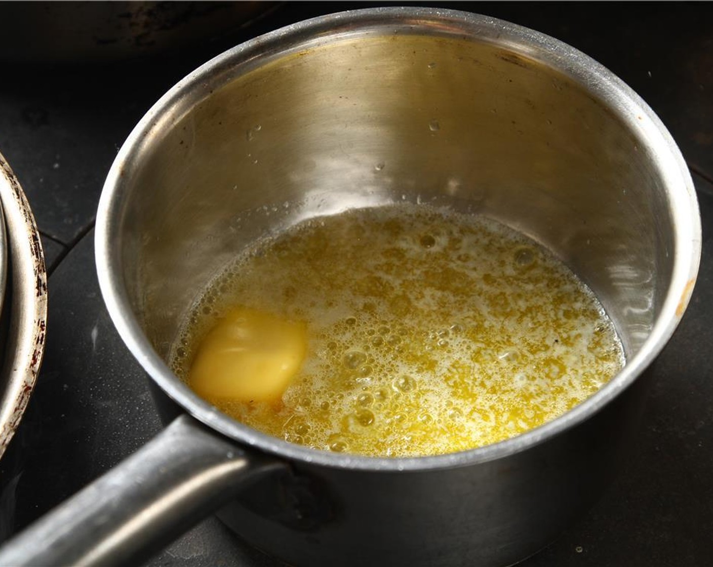 step 28 To make brown butter simply add Butter (1 oz) to a small saucepan and heat over medium heat until milk solids reach a medium brown color on the bottom and your pan starts smelling of hazelnuts and toast, remove from heat.