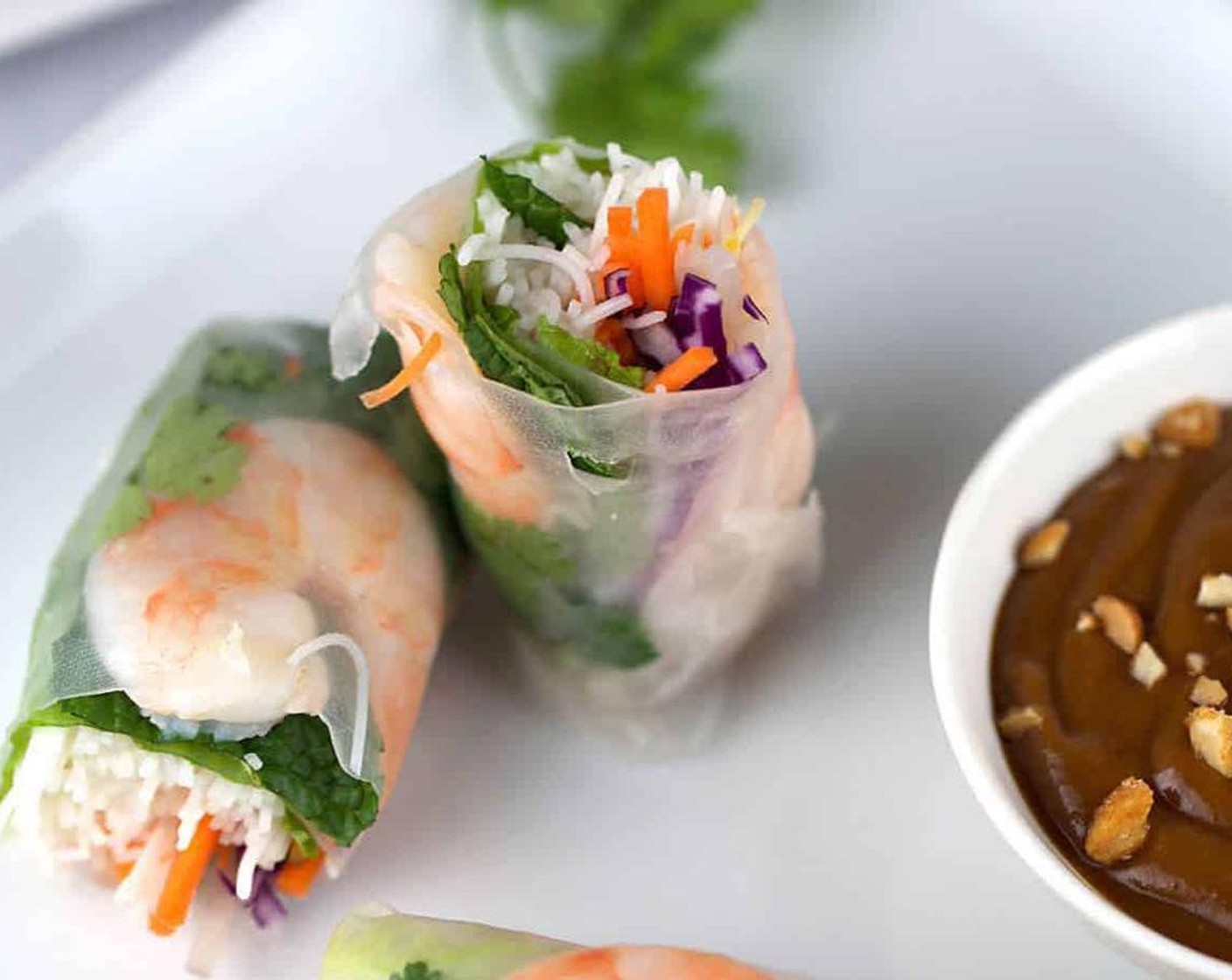 Shrimp Spring Rolls with Peanut Dipping Sauce Recipe | SideChef